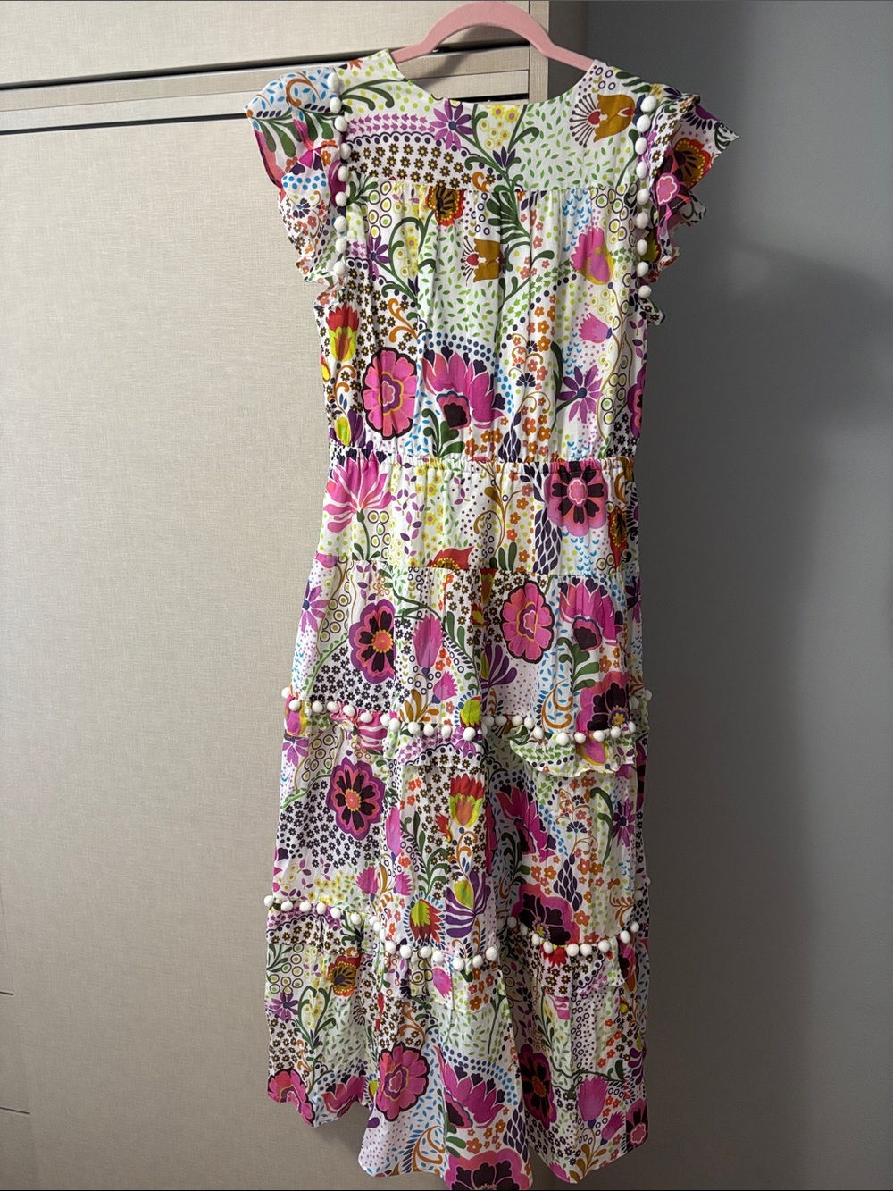 J. Crew Ratti retro Floral pom Pom Maxi Dress size 8 - Picture 7 of 8